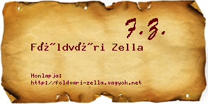 Földvári Zella névjegykártya